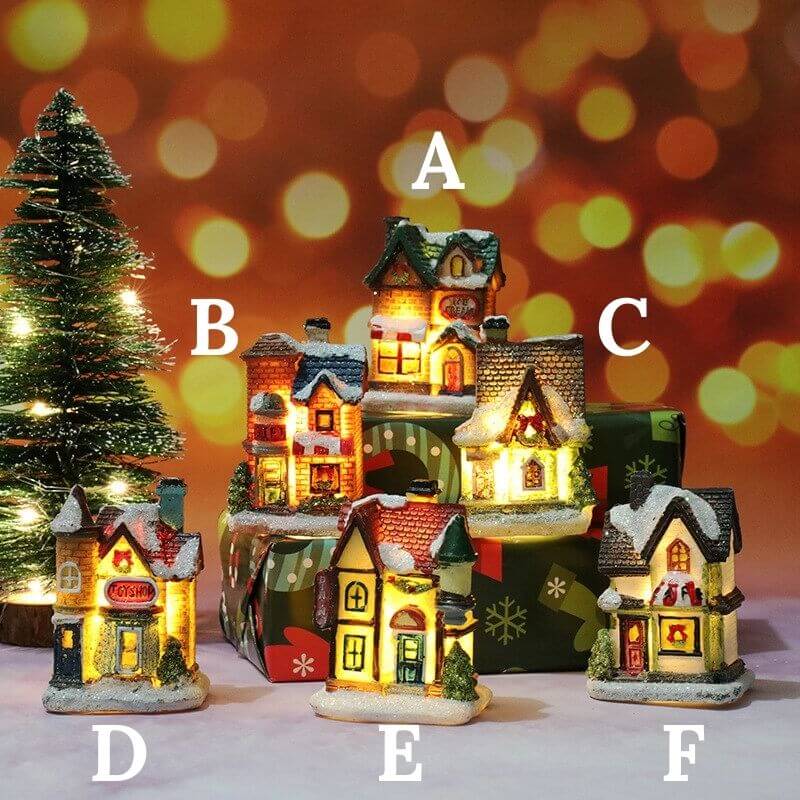 Christmas Decoration Resin House Night Light