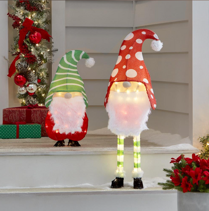 Illuminated Holiday Yard Gnomes