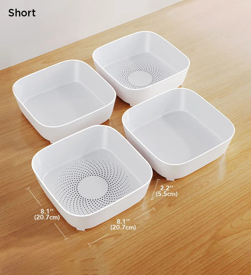 4 Pieces Portable Drain Basket for Draining Vegetables Fruits Z25