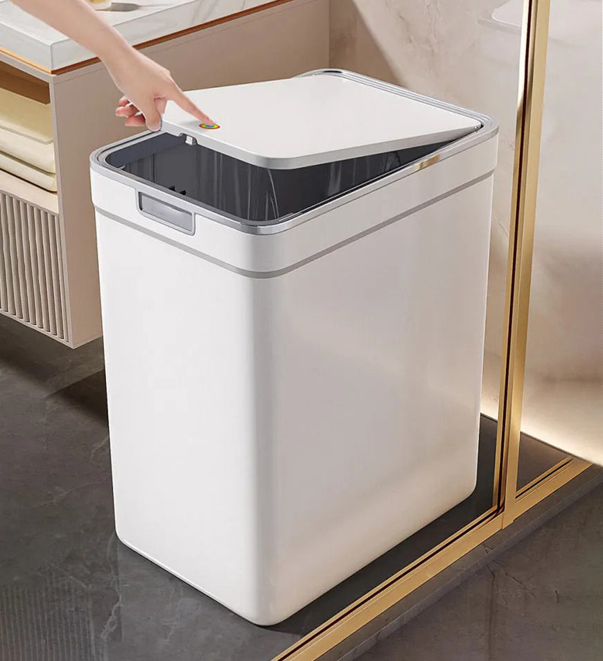 14L Trash Can with Press Type Lid for Bathroom Slim Z161