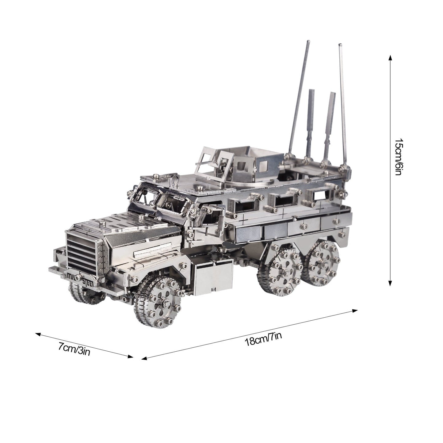 300+PCS 3D Metal Assembly Toy Model DIY Mine Resistant Ambush Protected Vehicles MRAP