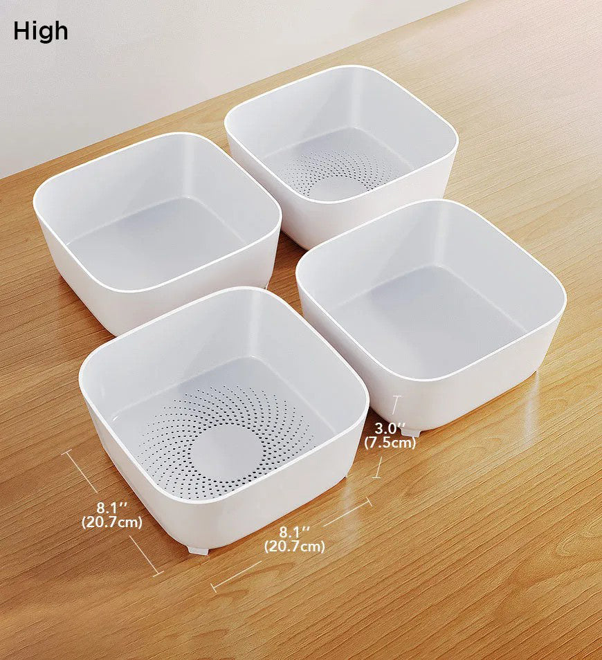 4 Pieces Portable Drain Basket for Draining Vegetables Fruits Z25