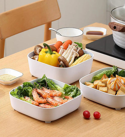 4 Pieces Portable Drain Basket for Draining Vegetables Fruits Z25