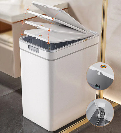 14L Trash Can with Press Type Lid for Bathroom Slim Z161