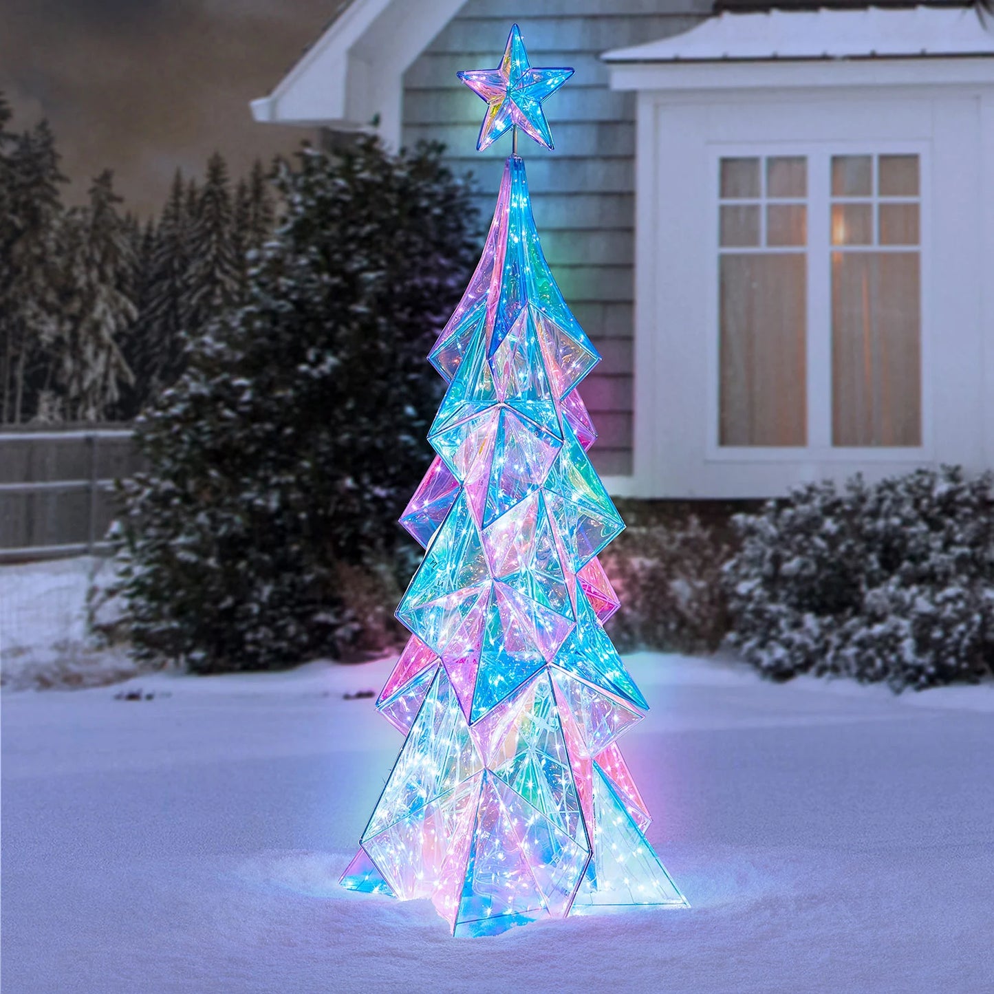 6' Pre-Lit Prismatic Tree