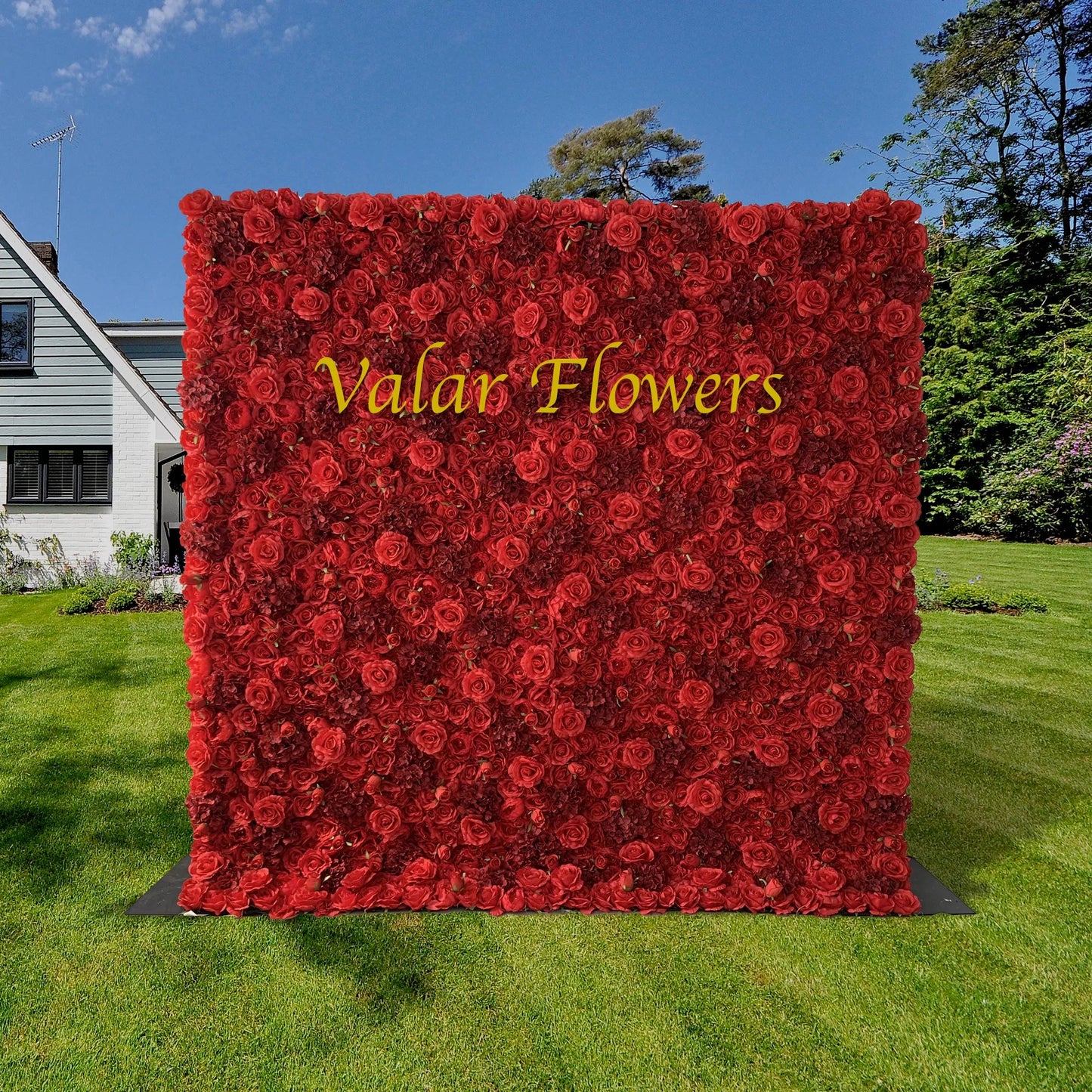 Roll Up Fabric Artificial Flower Wall Wedding Backdrop, Floral Party Decor, Event Photography-VF-034