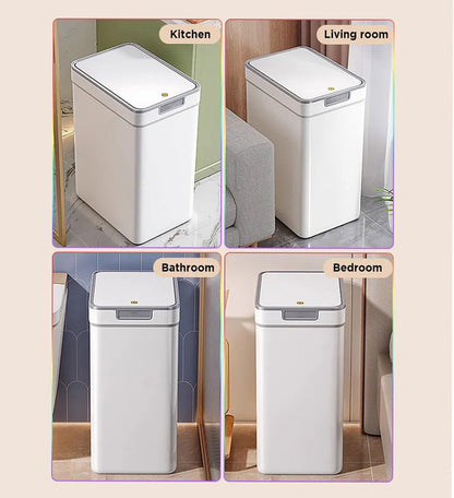 14L Trash Can with Press Type Lid for Bathroom Slim Z161