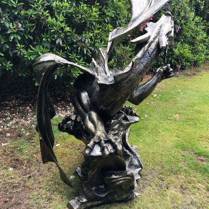 Mystical Dragon Bronze Metal Garden Statue