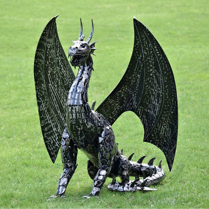 4.75 ft. Tall Large Iron Sentry Dragon Statue