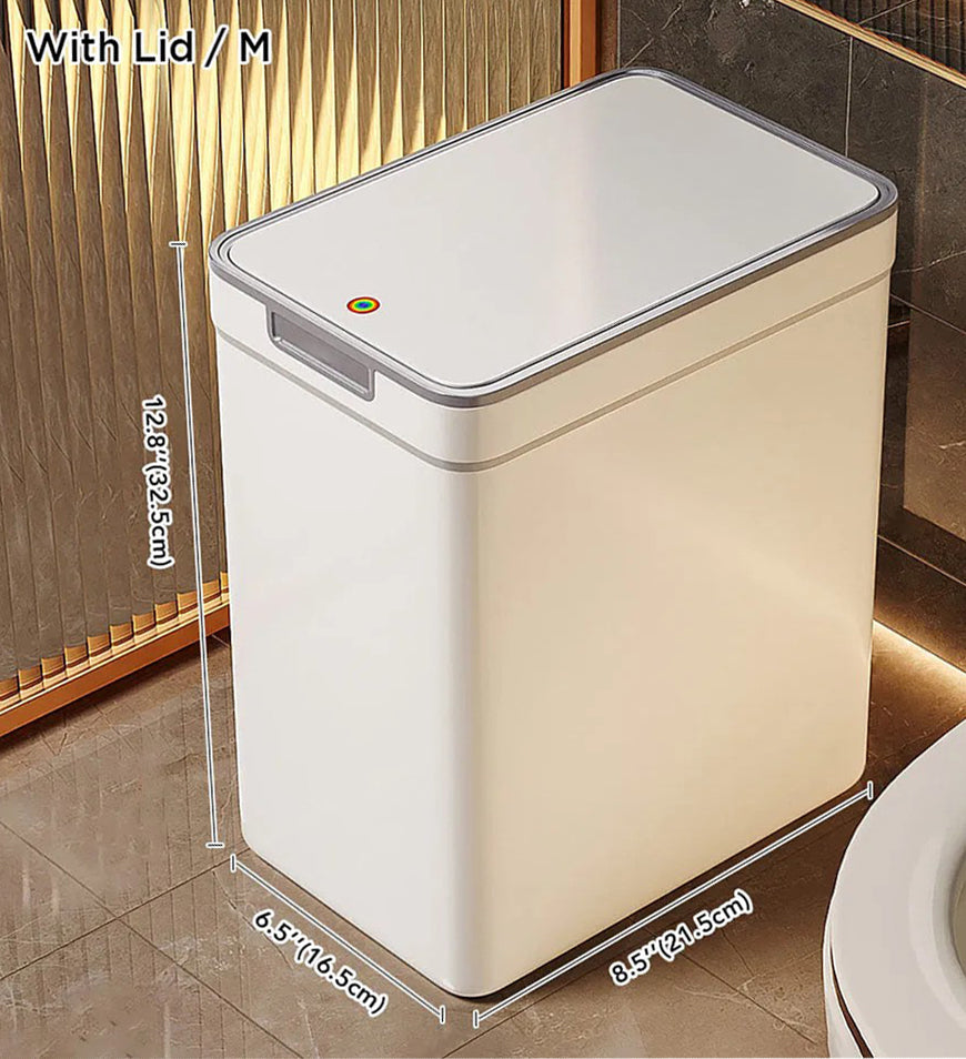 14L Trash Can with Press Type Lid for Bathroom Slim Z161