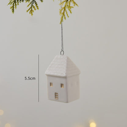 Christmas Ceramic House Mini Pendant