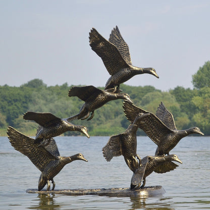 Flight of Ducks Bronze Metal Garden Statue