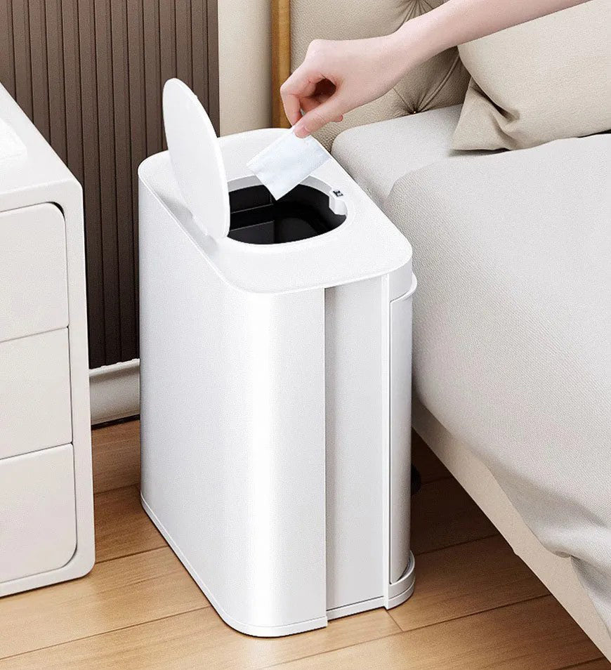 4.2 Gal Step Trash Can with Small Lid and Hand Free Foot Pedal