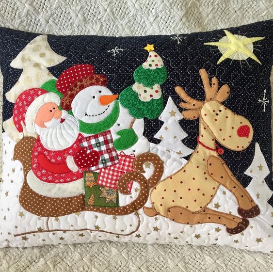 Christmas Santa Snowman CLA080424083 Quilted Pillow Case