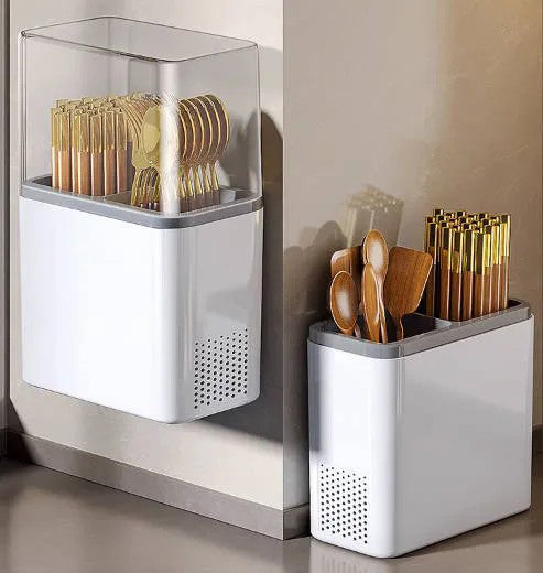 Cutlery Storage Organizer Countertop Dustproof with Drainage Hole z118