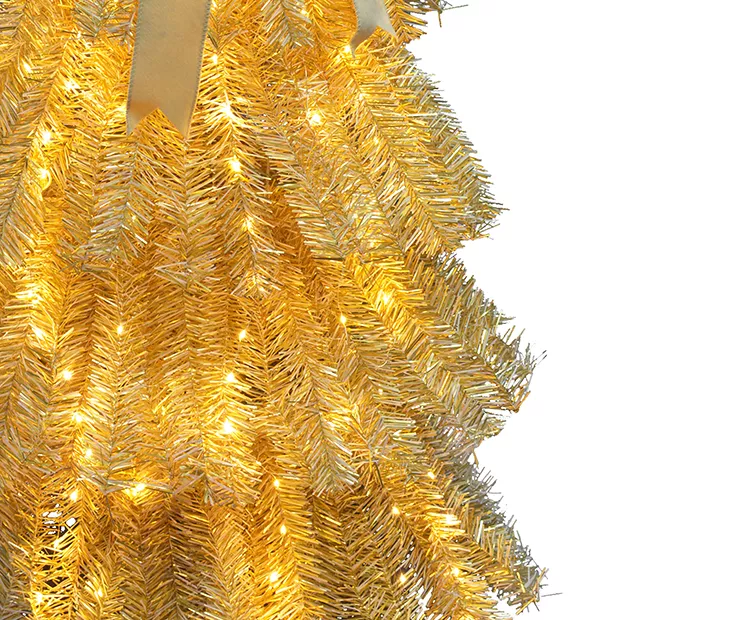 4' Prancer Pre-Lit LED Gold Dress Form Artificial Christmas Tree with Clear Lights