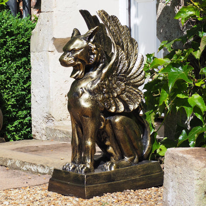 Gothic Griffin Bronze Metal Garden Statue