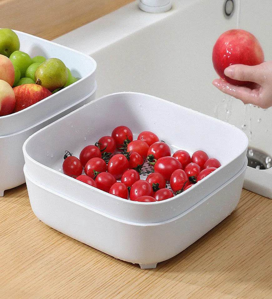 4 Pieces Portable Drain Basket for Draining Vegetables Fruits Z25