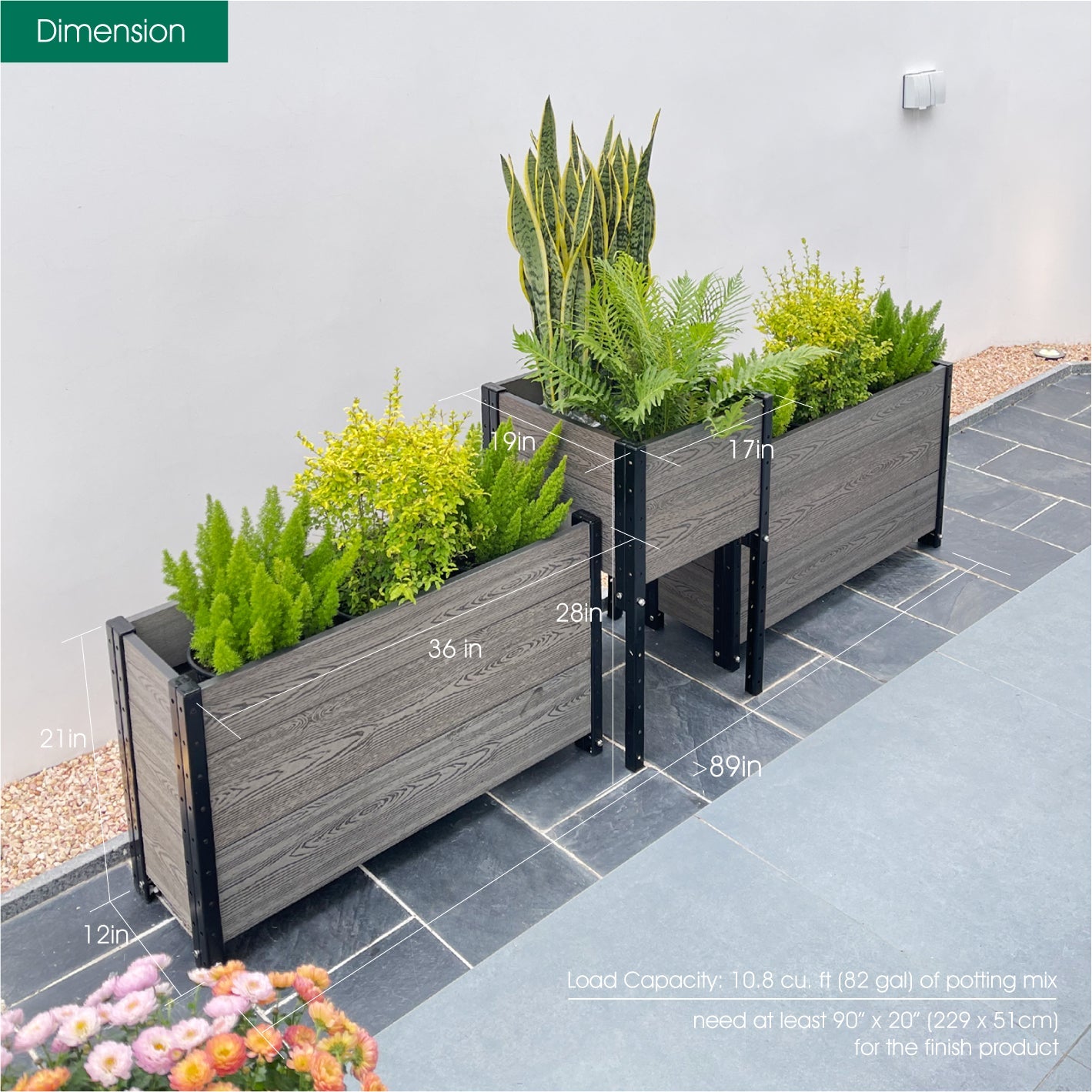 Corner and 2 Trough Planter Bundle