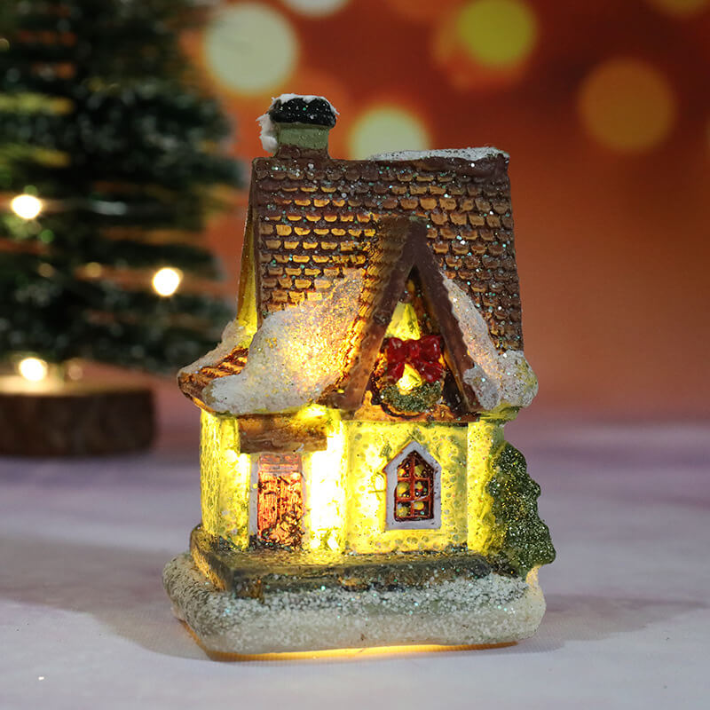 Christmas Decoration Resin House Night Light