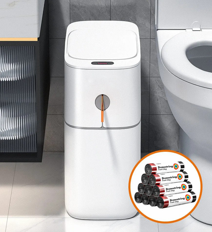 3.6 Gallon Automatic Smart Sensor Bathroom Trash Can with Lid