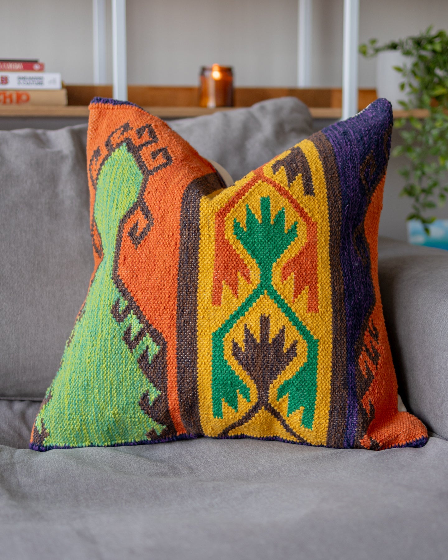 Avik Organic Cotton Kilim Throw Pillow