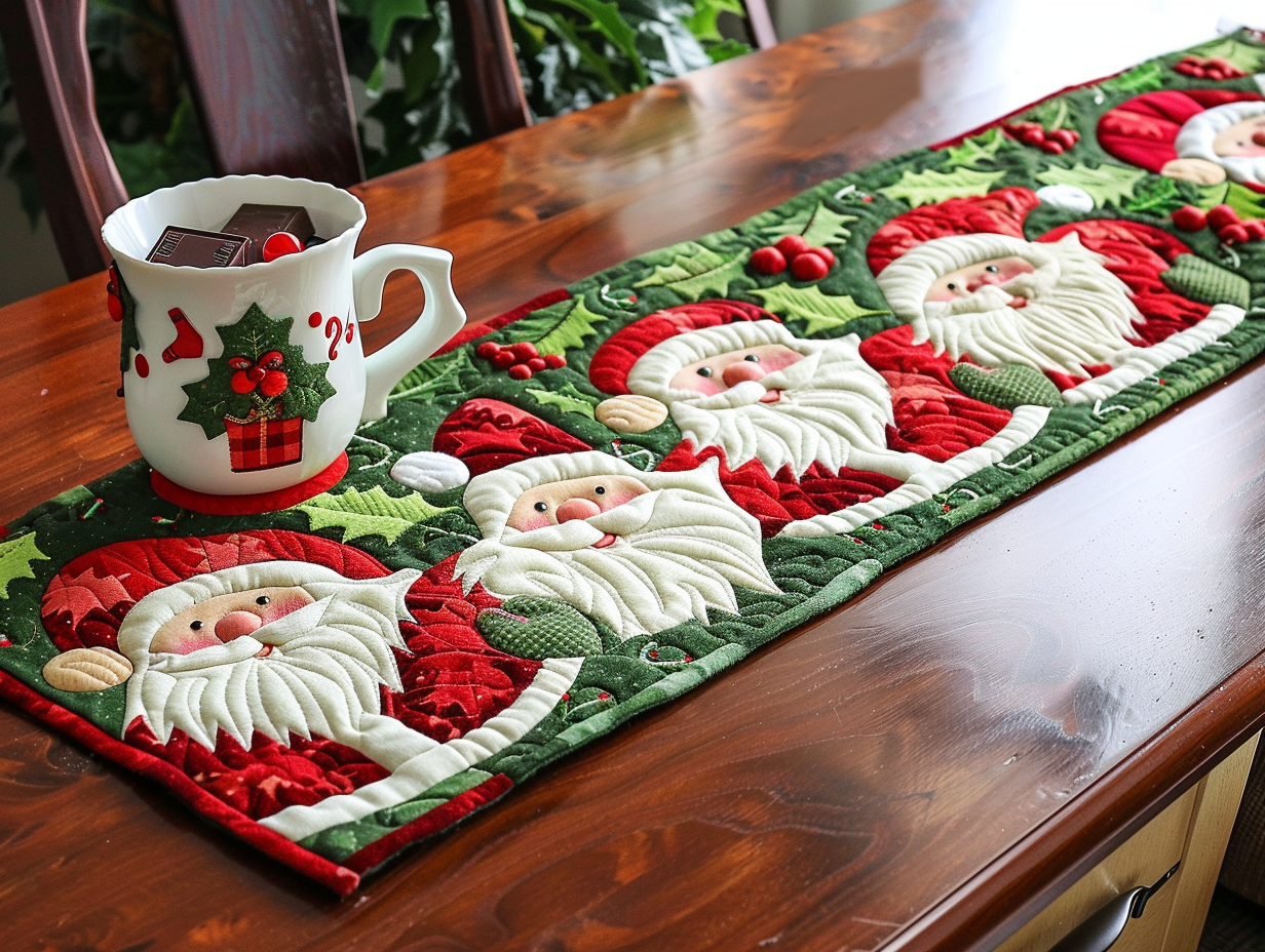 Christmas Santa TAI010824015 Quilted Table Runner