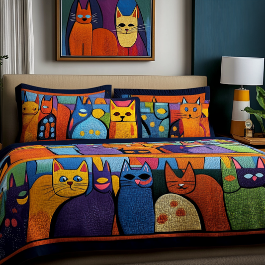 Abstract Cat TAI111124052 Quilt Bedding Set