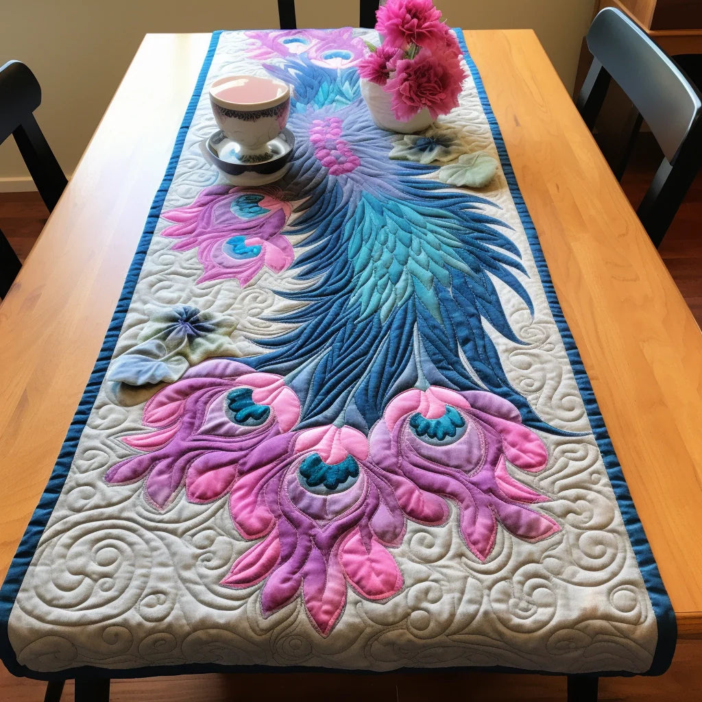 Peacock TAI260224476 Quilted Table Runner