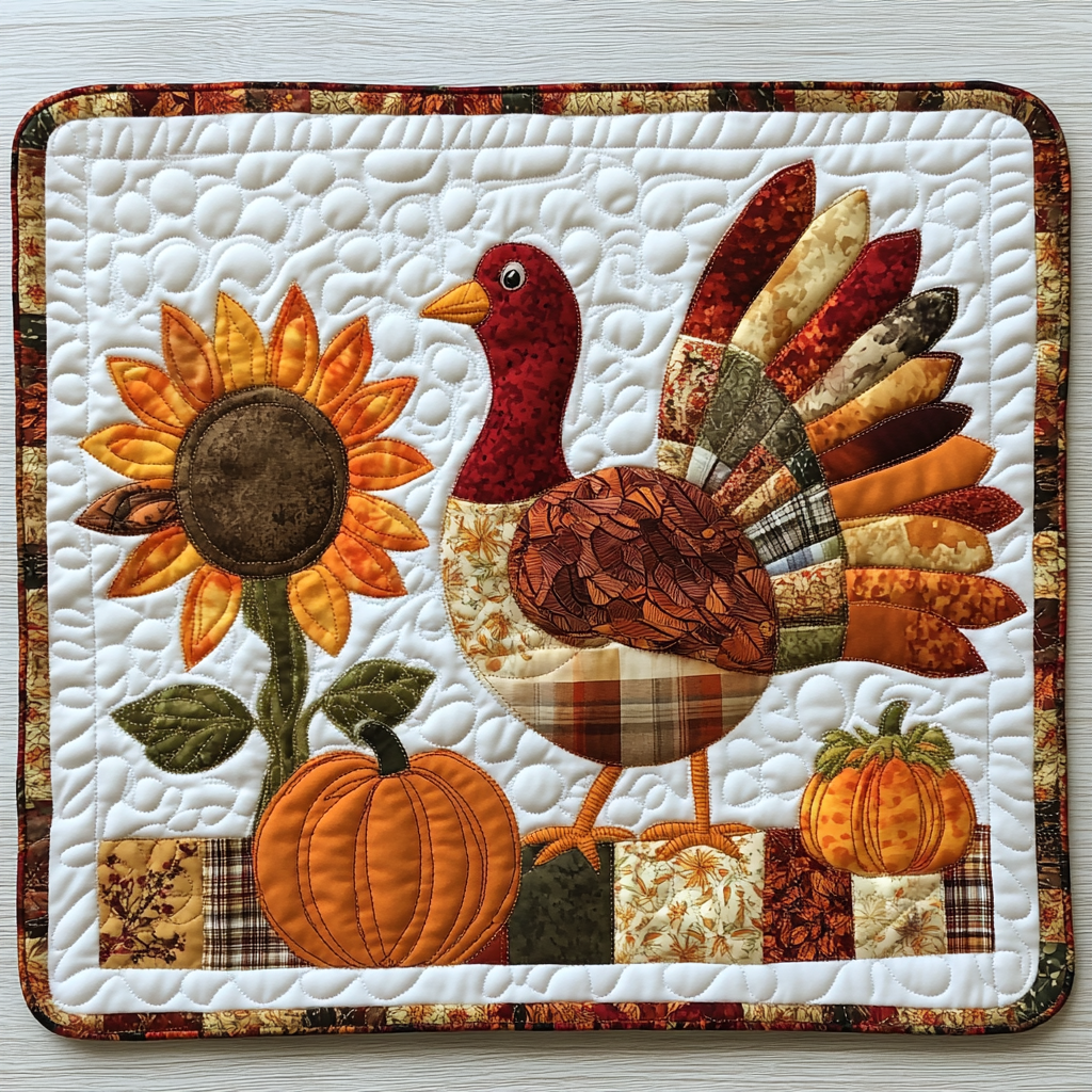 Autumn Turkey TAI041024378 Quilted Placemats