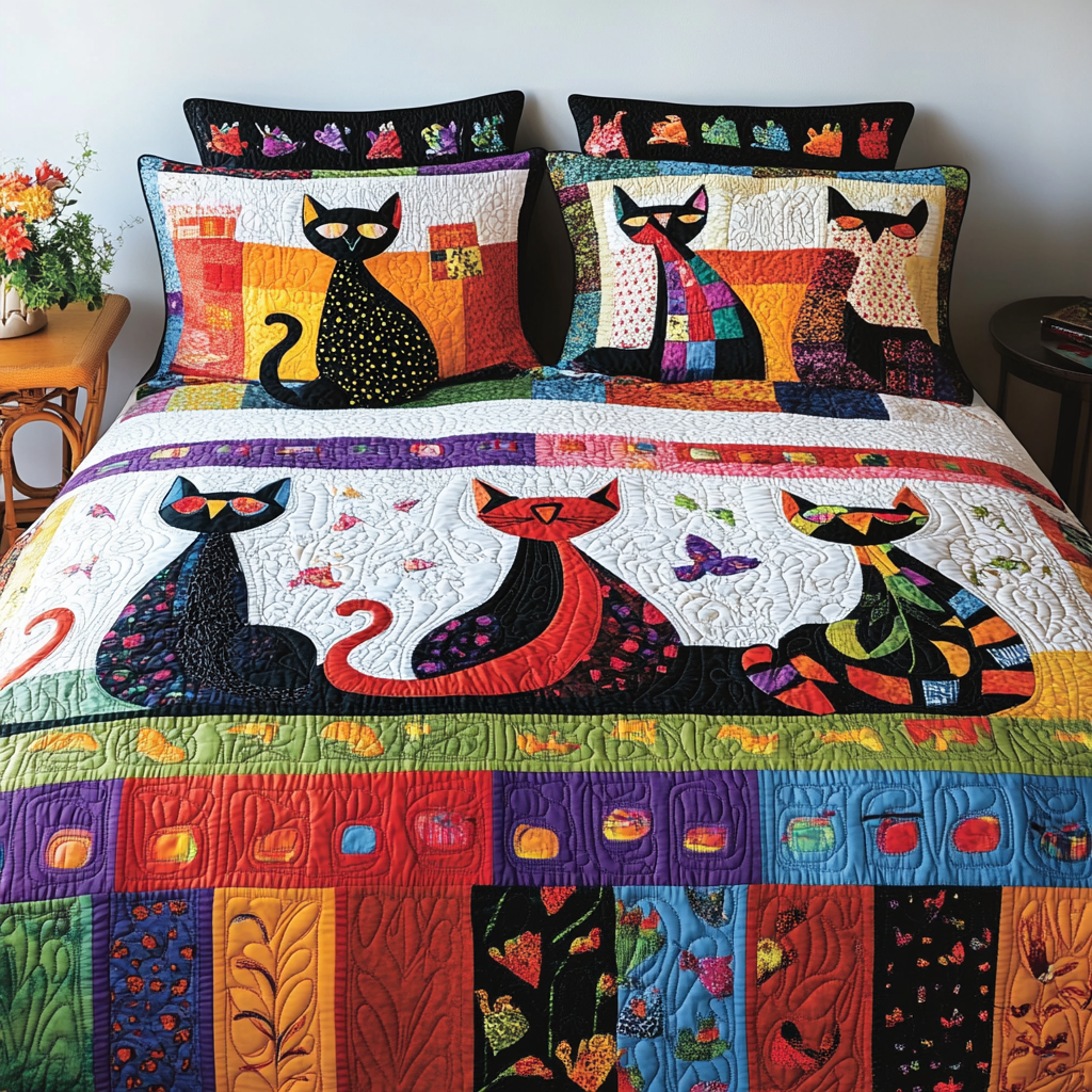 Cats TAI181024240 Quilt Bedding Set