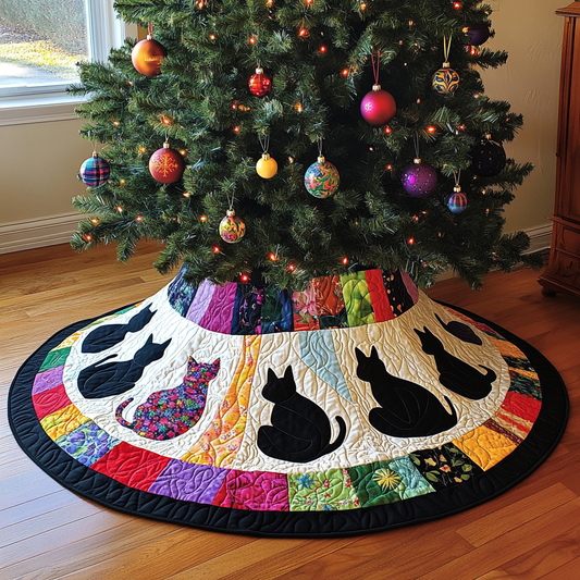 Black Cat TAI021024194 Quilted Tree Skirt