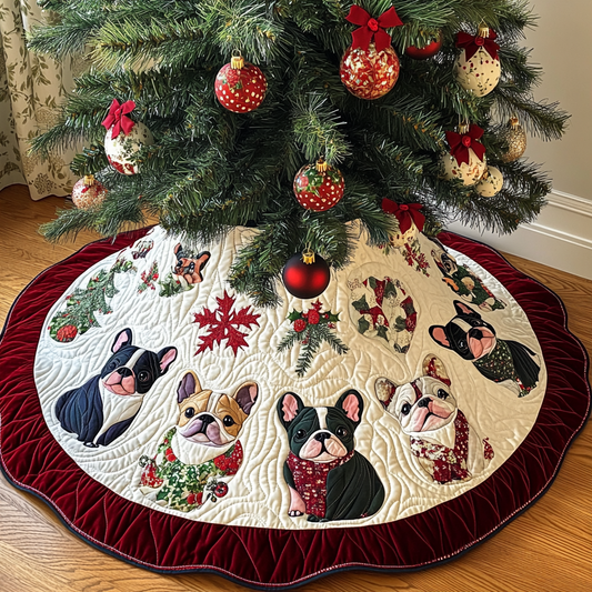 French Bulldog TAI041024185 Quilted Tree Skirt