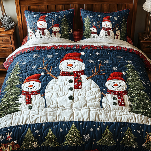 Christmas Snowman TAI201124014 Quilt Bedding Set