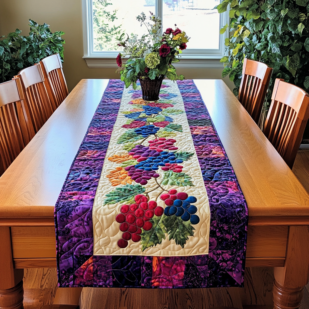 Grape DAI171224107 Quilted Table Runner