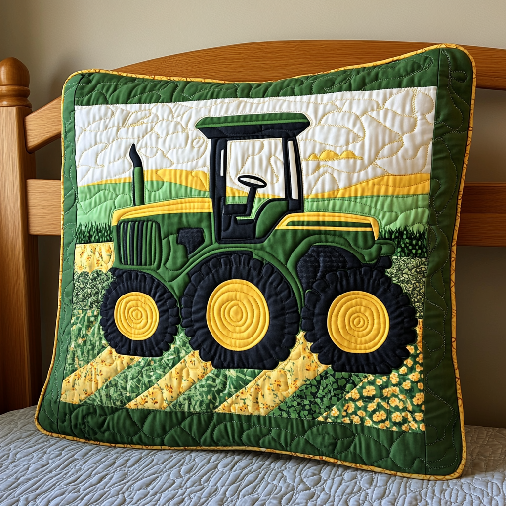 Farm Tractor DAI26102426 Quilted Pillow Case