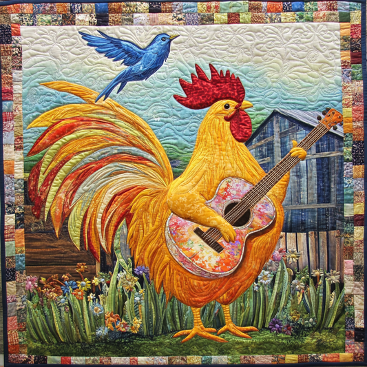 Chicken Guitarist DAI241224331 Quilt Blanket