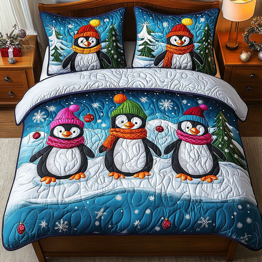 Christmas Penguin TAI201124308 Quilt Bedding Set