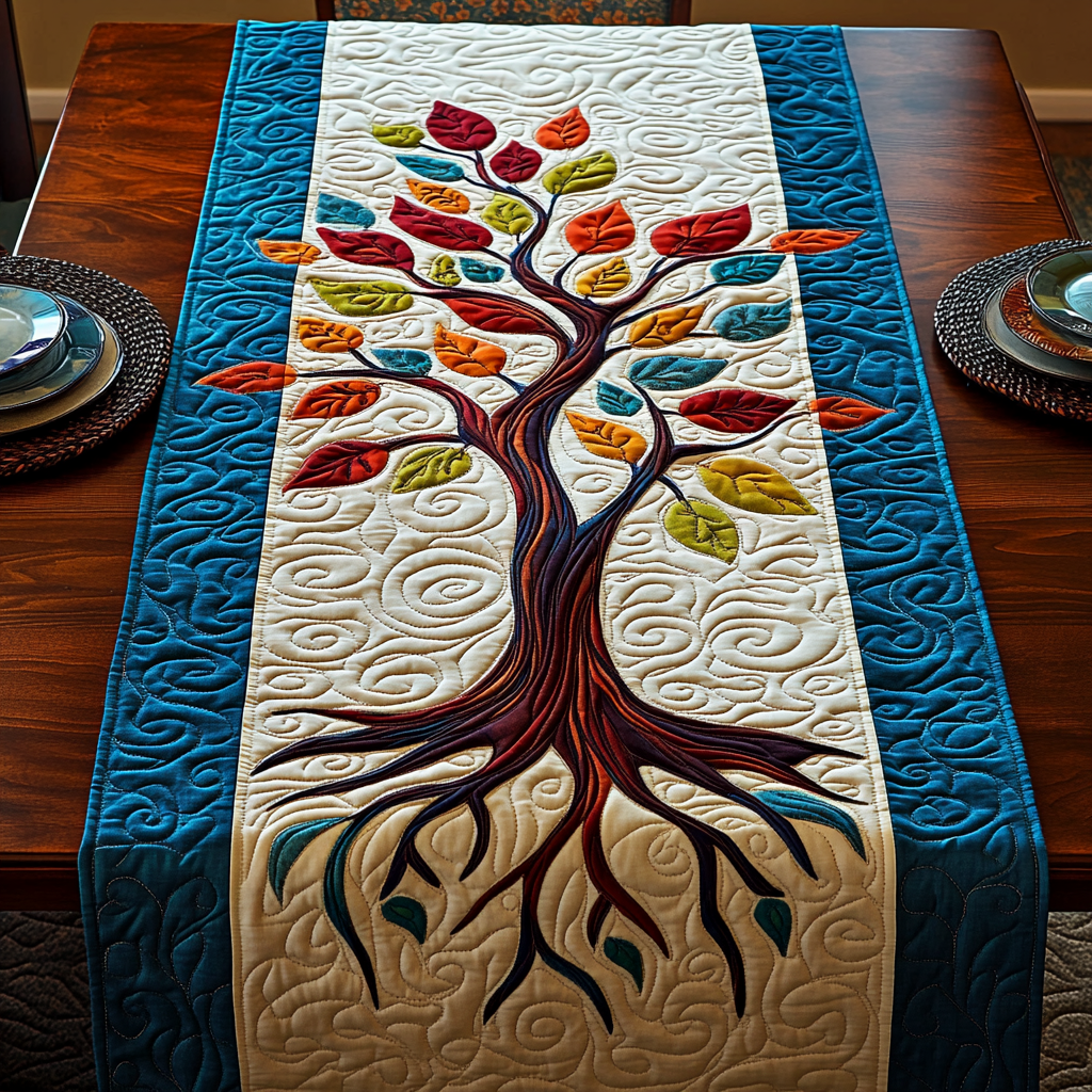 Tree Of Life TAI101224601 Quilted Table Runner