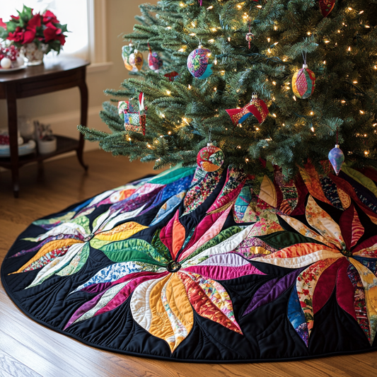 Christmas Poinsettia TAI021024112 Quilted Tree Skirt