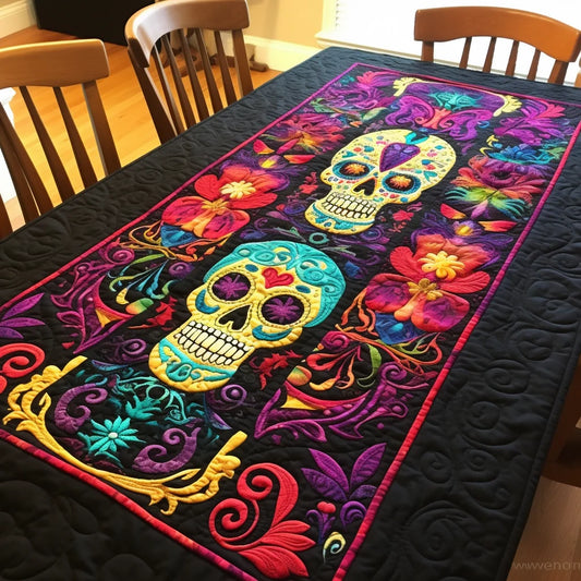 Sugar Skull TAI260224310 Quilted Table Runner