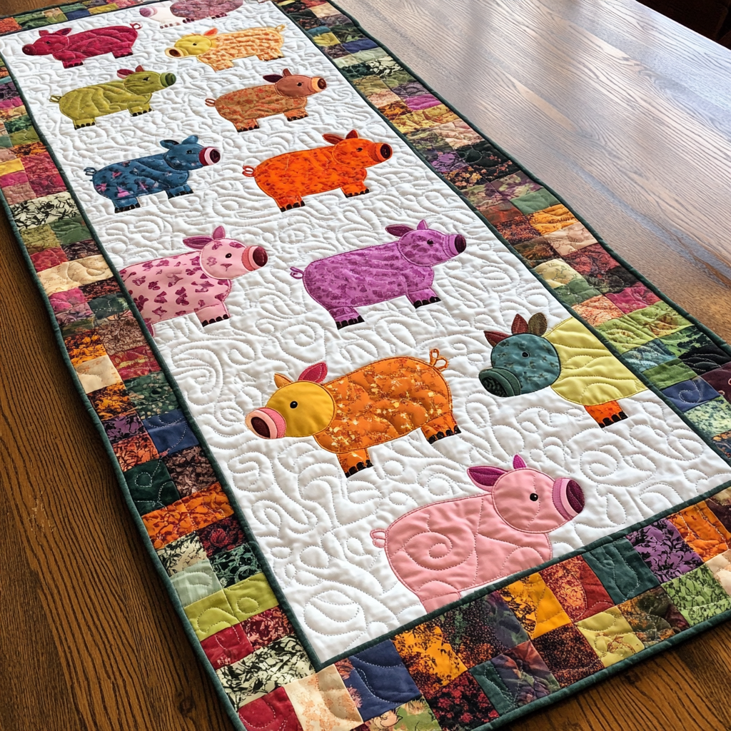 Pig DAI221024294 Quilted Table Runner