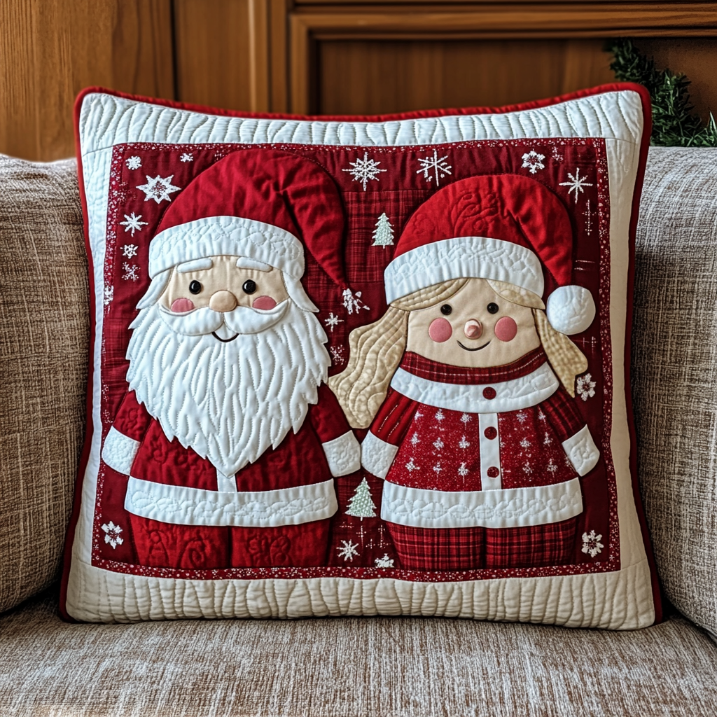 Mr And Mrs Claus DAI111124583 Quilted Pillow Case