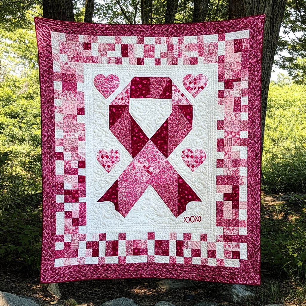 Breast Cancer Ribbon TAI101224180 Quilt Blanket