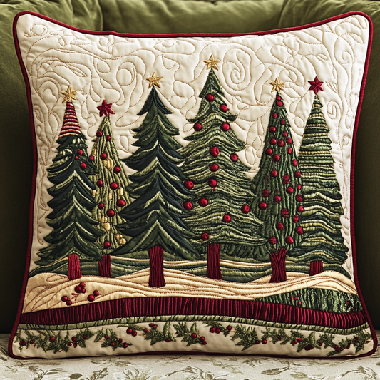 Christmas Tree TAI141124407 Quilted Pillow Case