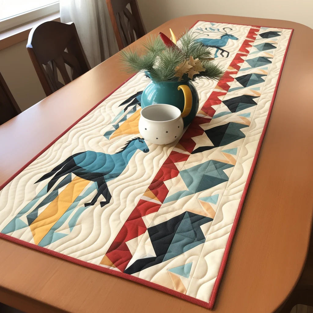 Horse TAI280224055 Quilted Table Runner