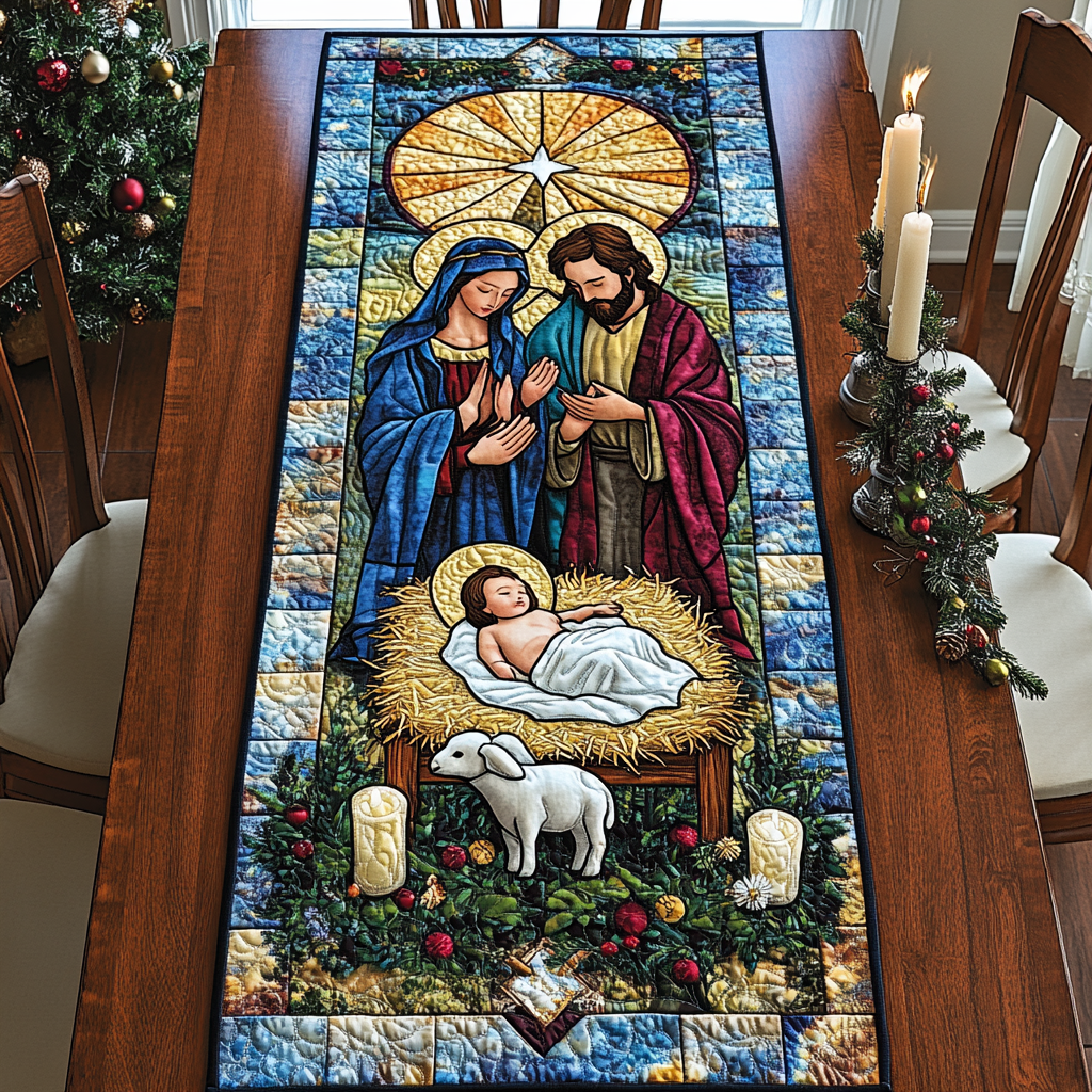 Nativity TAI041024280 Quilted Table Runner