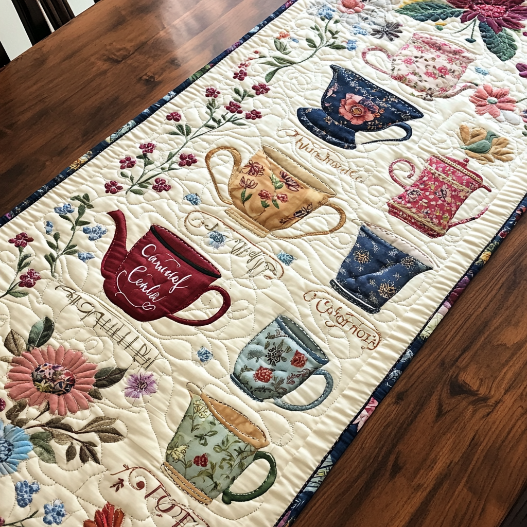 Teapot TAI041024306 Quilted Table Runner