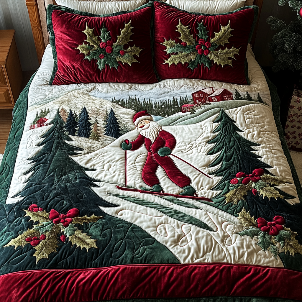 Skiing Santa DAI181124017 Quilt Bedding Set