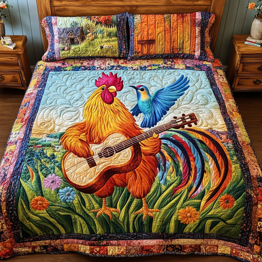 Chicken Guitarist DAI241224203 Quilt Bedding Set